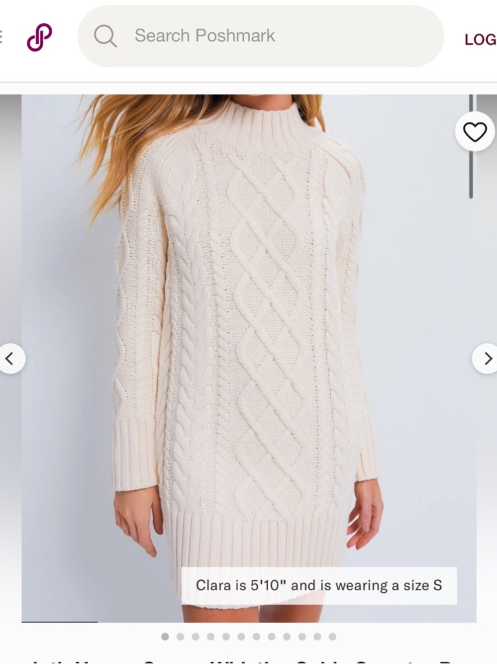Hyacinth House Cream Whistler Cable Sweater Dress
